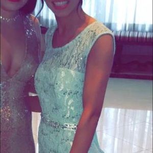 Size 1. Full length mint colored dress. Worn once